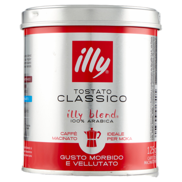 illy Tostato Classico Caffè Macinato Ideale per Moka 125 g