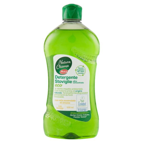 Selex Natura Chiama Detergente per Stoviglie Ultra Concentrato Limone Eco 500 ml