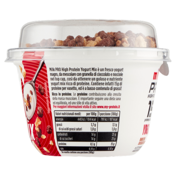 Milk Pro High Protein 15g Yogurt Bianco con Cioccolato e Nocciole 180 g
