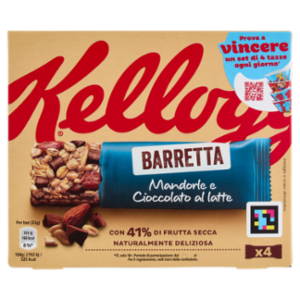 Kellogg's Barretta Mandorle e Cioccolato Al Latte 4 x 32 g