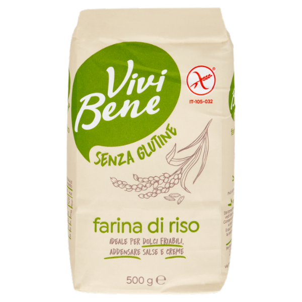 Vivi Bene Senza Glutine Farina di Riso Senza Glutine 500 g