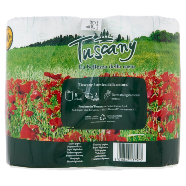 Tuscany carta igienica maxi rotoli 8 pz
