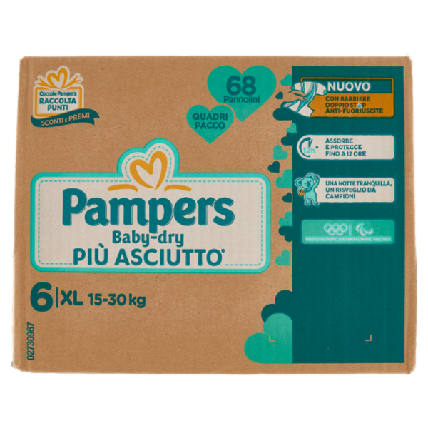 Pampers Baby-dry XL 68 pz