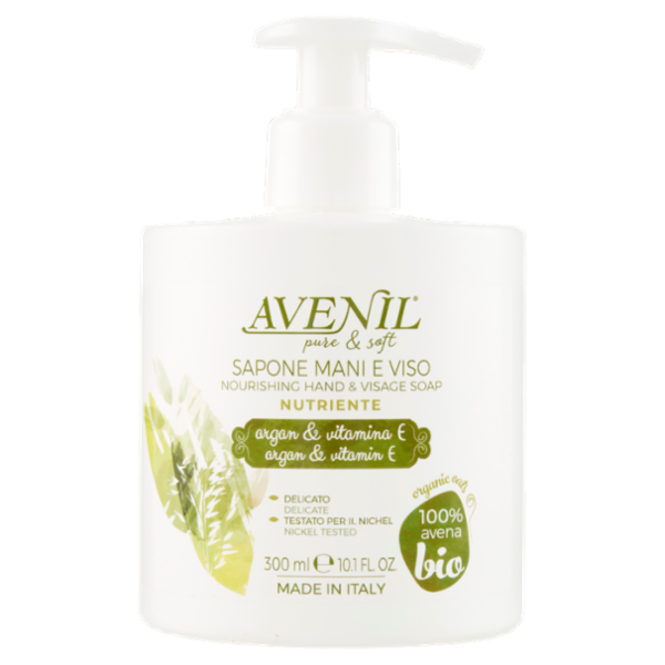 Avenil pure & soft Sapone Mani e Viso Nutriente argan & vitamina E 300 ml