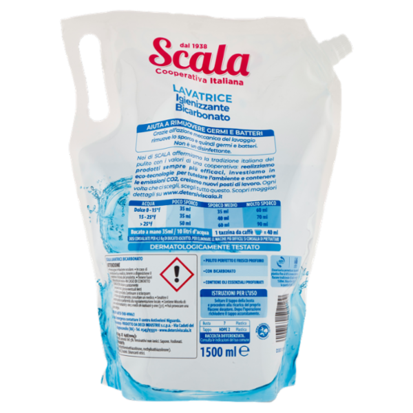 Scala Lavatrice Igienizzante Bicarbonato ecoricarica 1500 ml