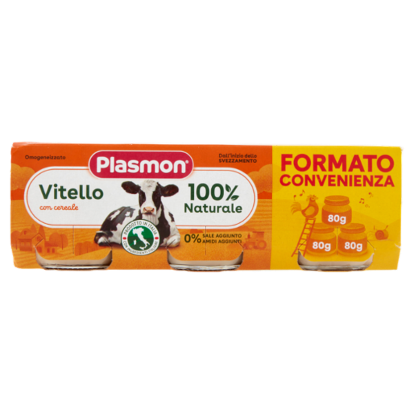 Plasmon Omogeneizzato Vitello con cereale 3 x 80 g