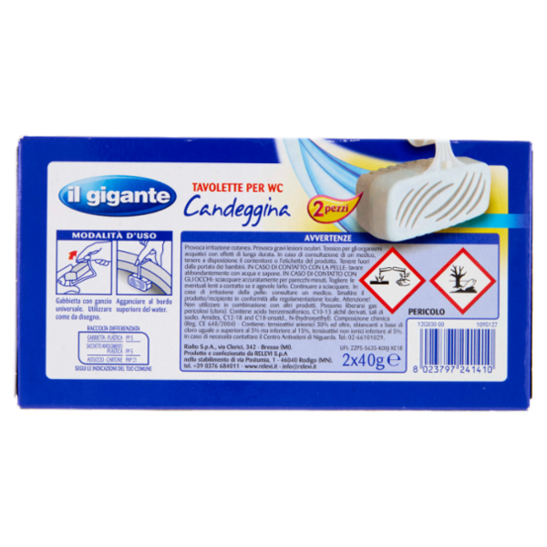 IL GIGANTE Tavolette per WC Candeggina 2 x 40 g