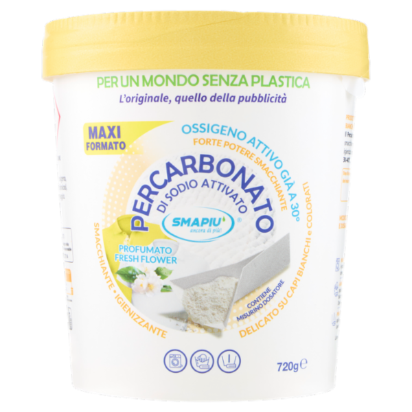 Smapiù Percarbonato di Sodio Attivato Delicato su Capi Bianchi e Colorati 720 g