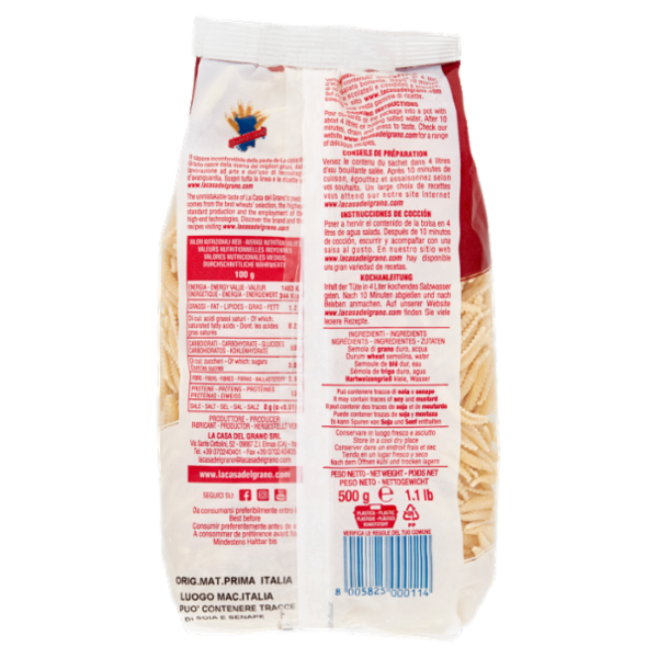 La Casa del Grano Le Tradizionali Is Malloreddus Fini 500 g