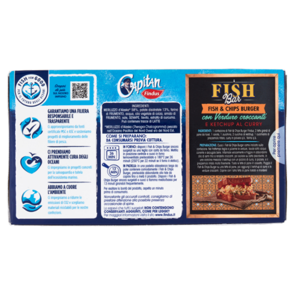 Capitan Findus Fish Bar 2 Fish & Chips Burger 227 g