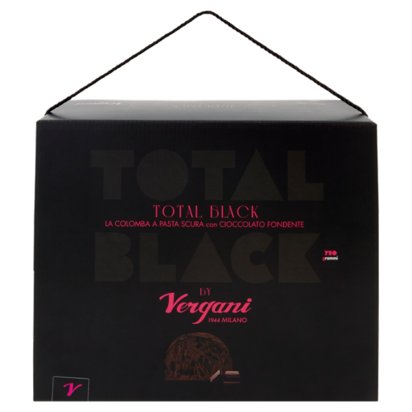 Vergani Total Black la Colomba a Pasta Scura con Cioccolato Fondente 750 grammi