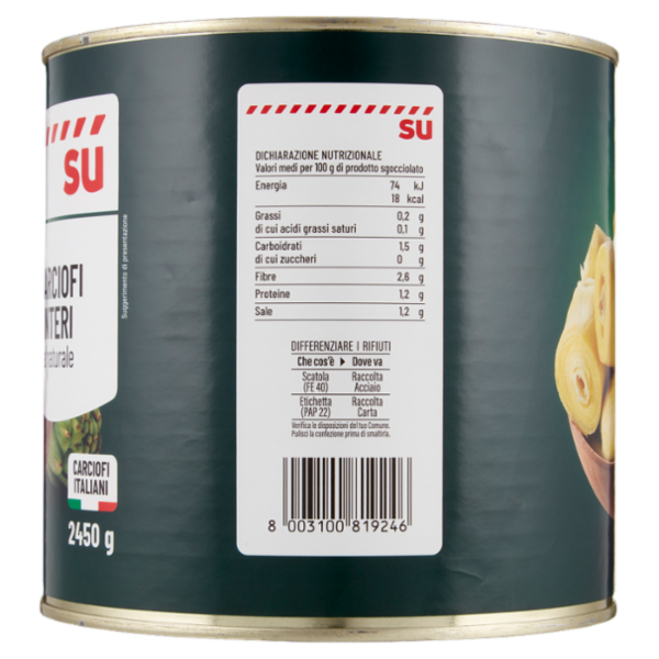 Sù Carciofi Interi al Naturale 2450 g