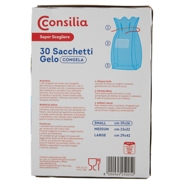 Consilia Saper Scegliere Sacchetti Gelo Small cm 23x32 30 pz