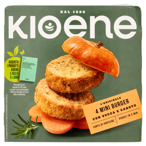 Kioene l'Originale 4 Mini Burger con Zucca e Carote 200 g