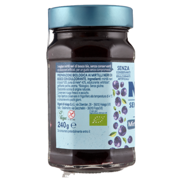 Rigoni di Asiago Natù Senza Zuccheri Aggiunti° Mirtilli neri di bosco bio 240 g