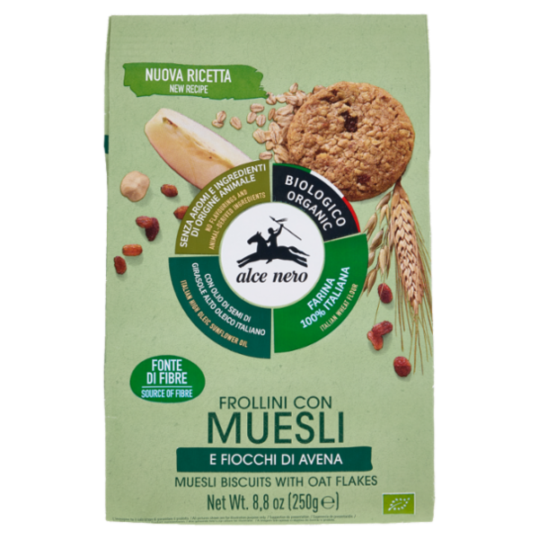 alce nero Frollini con Muesli e Fiocchi di Avena 250 g