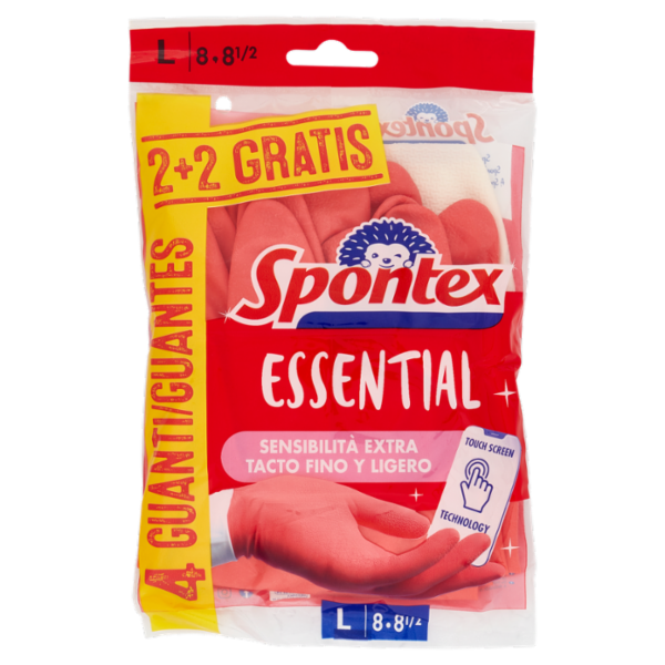 Spontex Guanti Casalinghi Essential 2+2 Taglia L