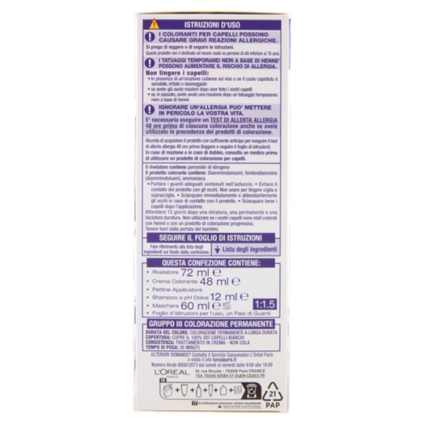 L'Oréal Paris Excellence Cool Creme Colorazione Triplo Trattamento Biondo Ultra Freddo 7.11