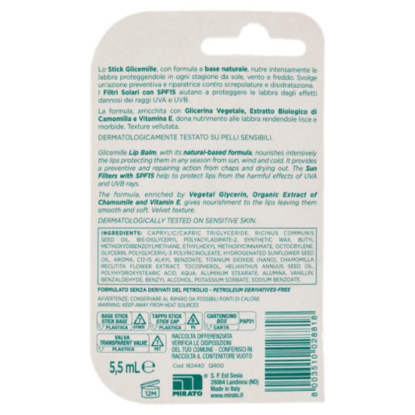 Glicemille Stick Labbra Nutriente 5,5 mL