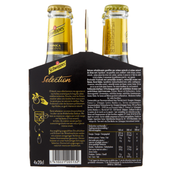 Schweppes Selection Tonic & Touch of Lime 4 x 20 cl