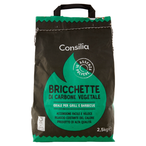 Consilia Bricchette di Carbone Vegetale 2,5 kg