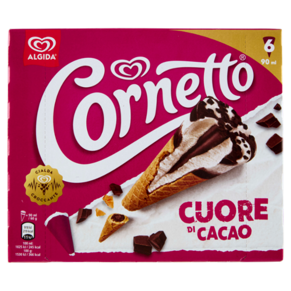 Cornetto Cuore di Cacao 6 x 60 g