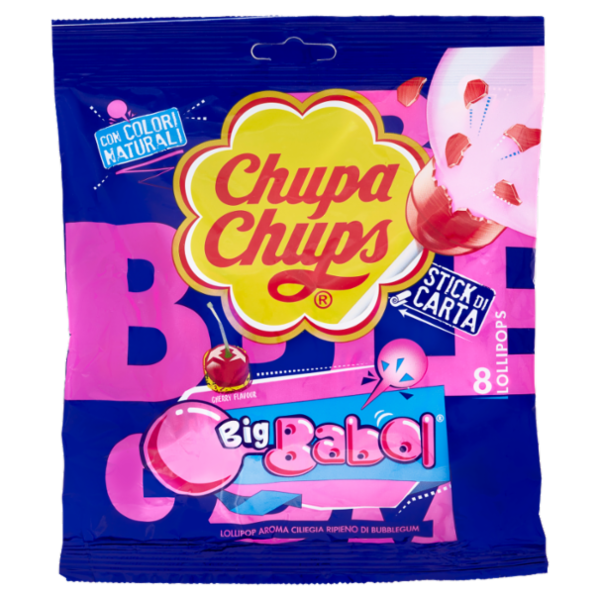 Chupa Chups Cherry Flavour Big Babol 8 Lollipops 144 g