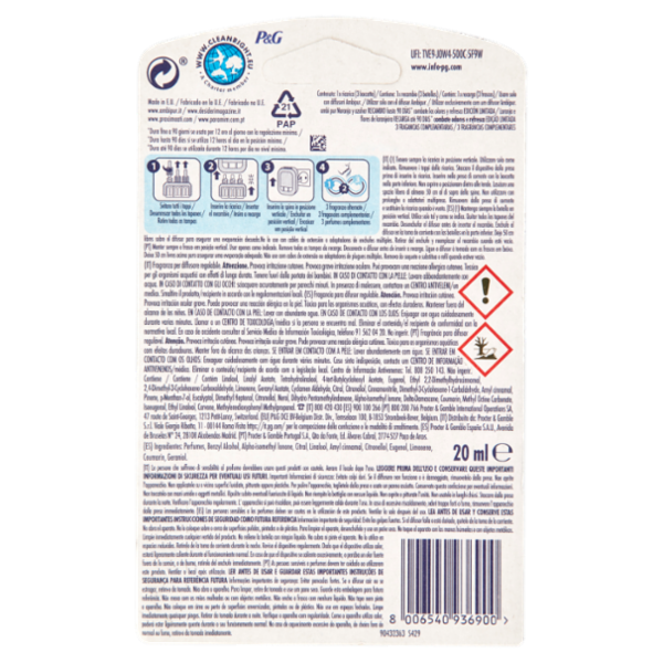 Ambi Pur Profumatore Per Ambienti Elettrico Ricarica 3Volution, Arancia e Neroli 20 ml