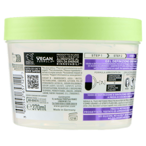 Garnier Fructis Metodo Ricci Flexi Gel Step 3 Gel Definizione Idratante 370 ml