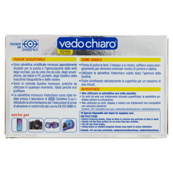 vedo chiaro Occhiali Vista e Sole salviettine umidificate 16 pz