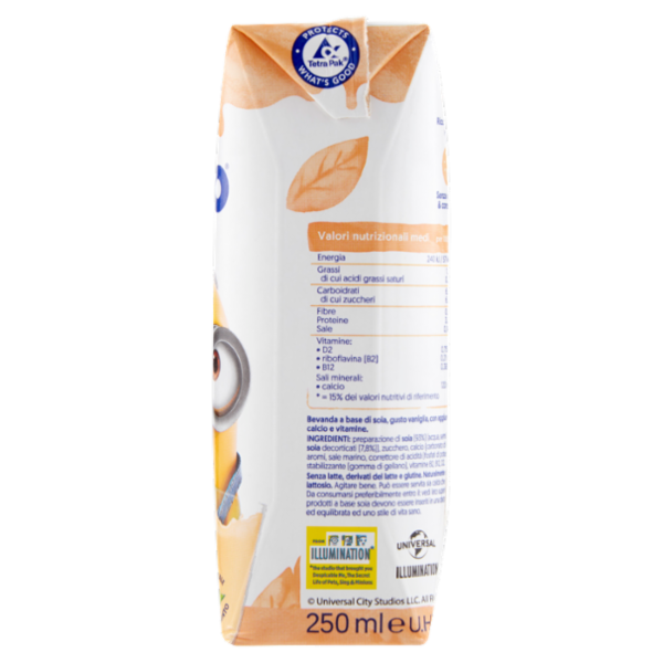 ALPRO Minions, Bevanda Vegetale, Soia Gusto Vaniglia, No Lattosio, Basso in Grassi Saturi, 250 ml