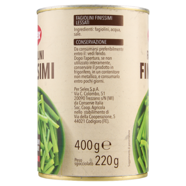 Selex Fagiolini Finissimi Lessati 400 g