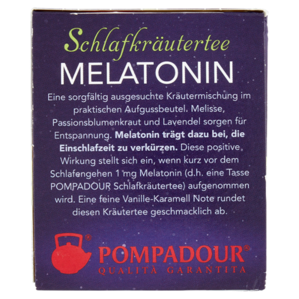 Pompadour Infuso Erbe del sonno Melatonina in Filtri Senza Zucchero bustine 18 x 2 g