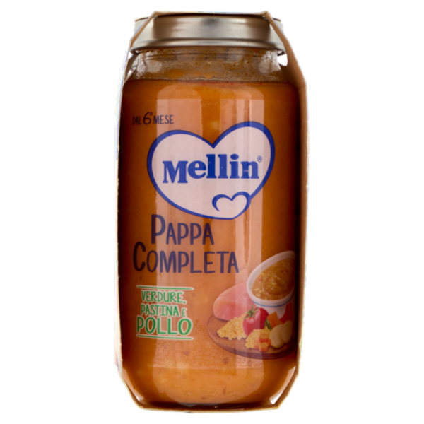 MELLIN Pappa Completa, Pastina Verdure Pollo, dal 6° mese, 2x250g