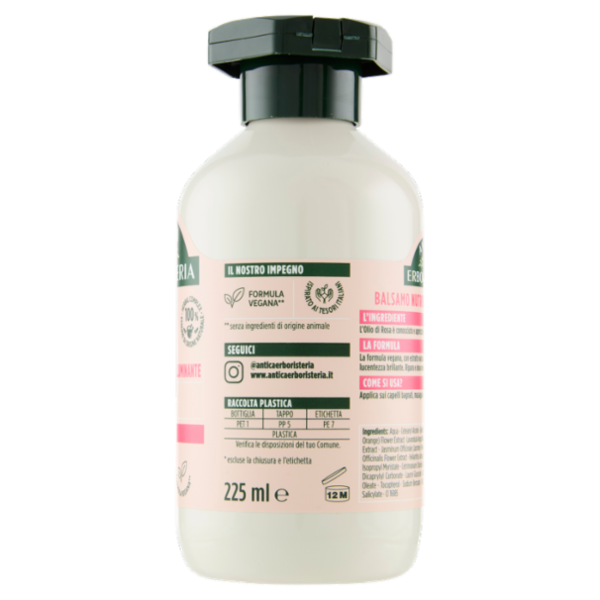 Antica Erboristeria Balsamo Nutriente e Illuminante al profumo di Rosa Capelli secchi 225 ml