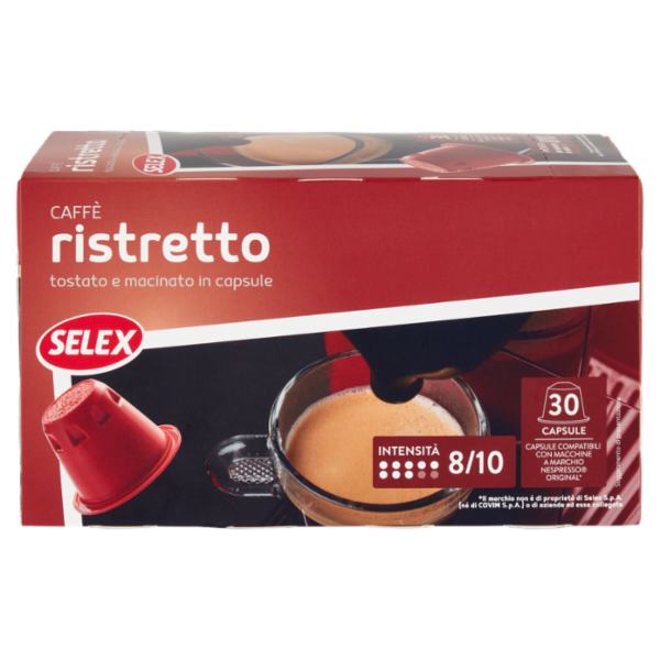 Selex Caffé in Capsule Ristretto Compatibili Nespresso 30 pezzi