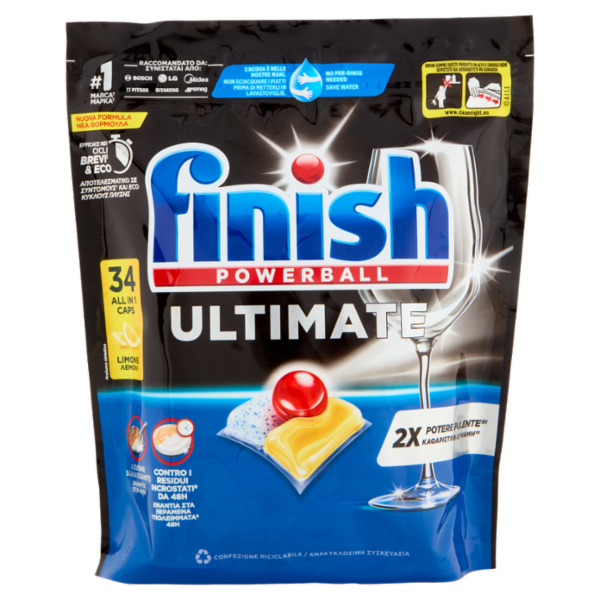 Finish Ultimate Limone pastiglie lavastoviglie 34 lavaggi 438,6 g