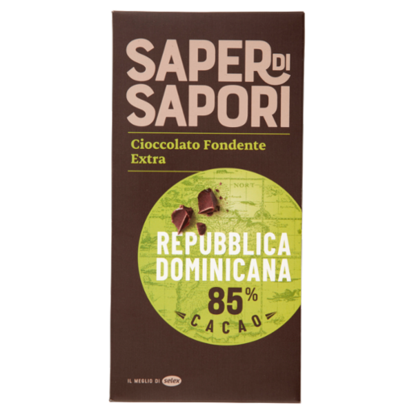 Selex Saper di Sapori Cioccolato Fondente Extra Cacao 85% Repubblica Dominicana 100 g