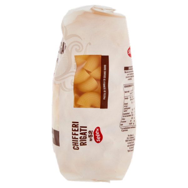 Selex Pasta di Semola Trafilata al Bronzo Chifferi Rigati 500 g