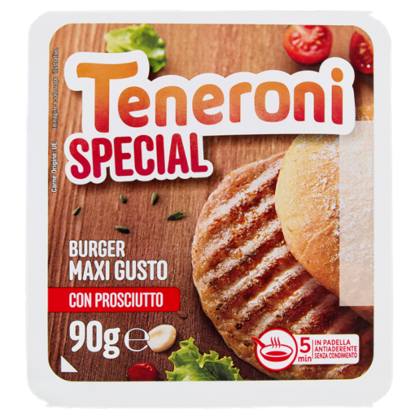 Teneroni Special Burger Maxi Gusto con Prosciutto 90 g