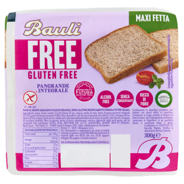 Bauli Free Gluten Free Pangrande Integrale 300 g