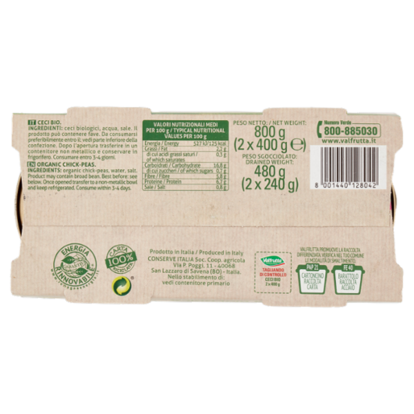 Valfrutta Bio Ceci 2 x 400 g