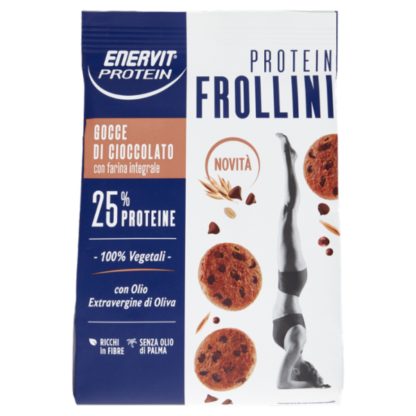 Enervit Protein 100% Vegetali Protein Frollini Gocce di Cioccolato con farina integrale 200 g