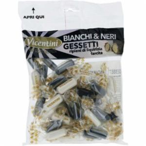 Vicentini Gessetti di Liquirizia Bianchi e Neri 150g