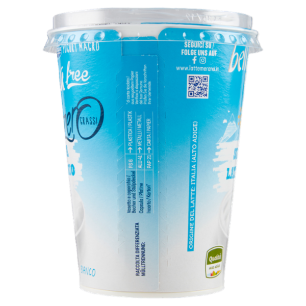 bella vita free Yogurt Magro Senza Lattosio Zero Grassi Bianco 400 g