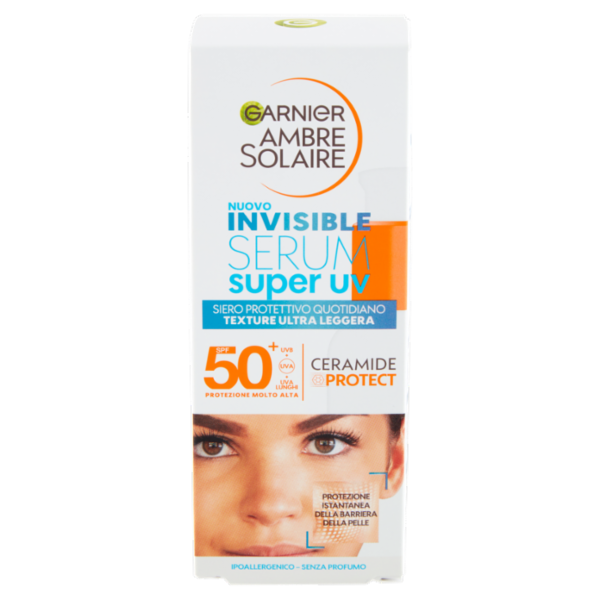 Garnier Ambre Solaire Super UV Siero Viso, SPF50+ 30 ml