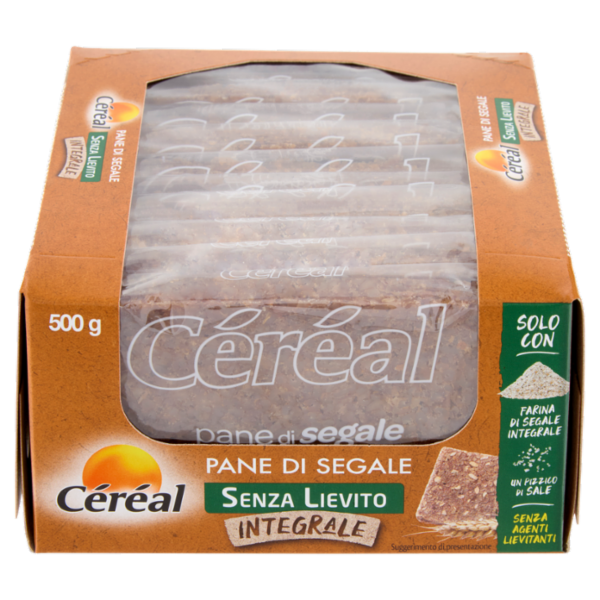Céréal Senza Lievito Pane di Segale Integrale, solo con Farina di Segale integrale - 500 g