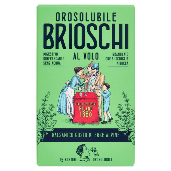 Brioschi Orosolubile al Volo Balsamico Gusto di Erbe Alpine 15 x 1 g