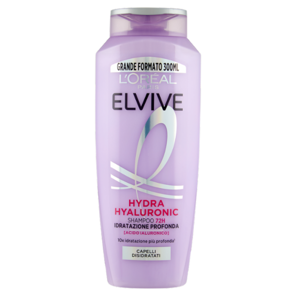 Elvive Hydra Hyaluronic Shampoo 72H Idratazione Profonda, per Capelli Disidratati, 300 ml
