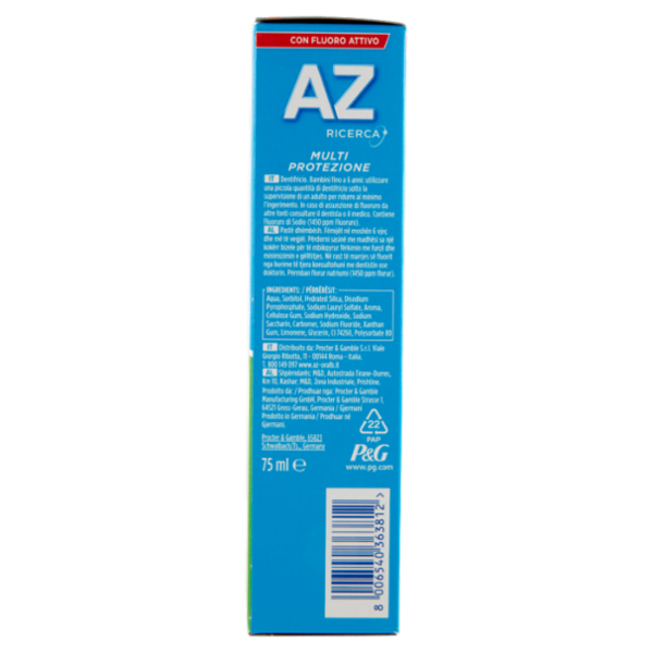 AZ Dentifricio Multi Protezione Carie Gel Menta Fresca 75 ml